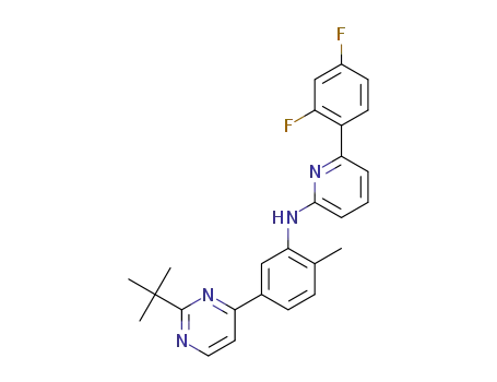 Molecular Structure of 1380281-67-3 ([5-(2-tert-Butyl-pyrimidin-4-yl)-2-methylphenyl]-[6-(2,4-difluorophenyl)-pyridin-2-yl]amine)
