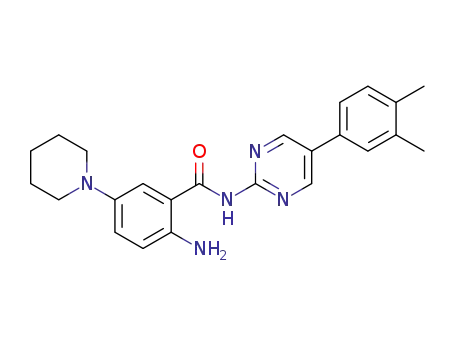 2-amino-N-(5-(3,4-dimethylphenyl)pyrimidin-2-yl)-5-(piperidin-1-yl)benzamide