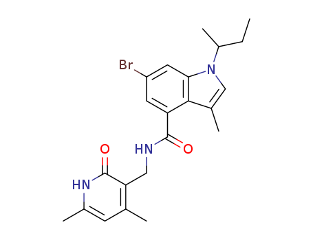 1H-Indole-4-carboxaMide,6-broMo-N-[(1,2-dihydro-4,6-diMethyl-2-oxo-3-pyridinyl)Methyl]-3-Methyl-1-(1-Methylpropyl)-(1346574-53-5)