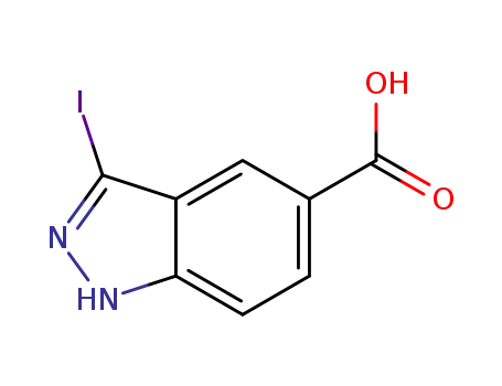 Molecular Structure of 885521-46-0 (3-IODOINDAZOLE -5-CARBOXYLIC ACID)
