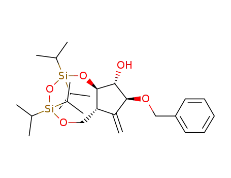 (-)-(6aR,8S,9R,9aR)-8-(benzyloxy)-2,2,4,4-tetraisopropyl-7-methyleneperhydrocyclopenta[f][1,3,5,2,4]trioxadisilocin-9-ol