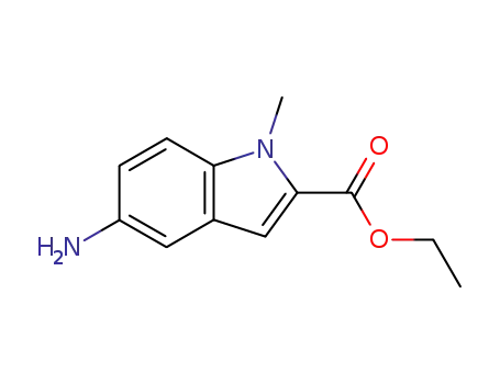 Molecular Structure of 71056-58-1 (ethyl 5-amino-1-methyl-1H-indole-2-carboxylate)