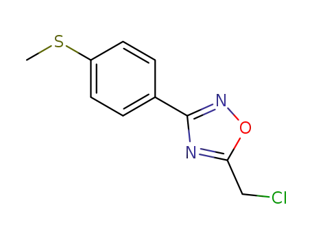 Molecular Structure of 845887-08-3 (5-CHLOROMETHYL-3-(4-METHYLSULFANYL-PHENYL)-[1,2,4]OXADIAZOLE)