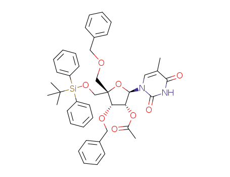 2'-O-acetyl-3',5'-di-O-benzyl-4'-C-(tert-butyldiphenylsilyloxymethyl)-5-methyluridine