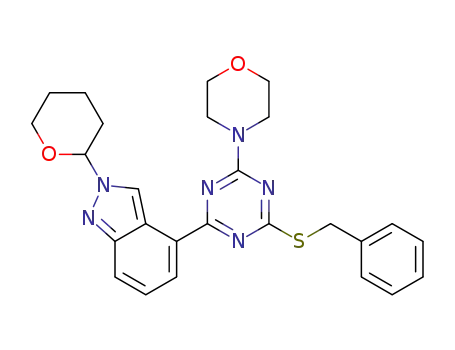 4-(4-(benzylthio)-6-(2-(tetrahydro-2H-pyran-2-yl)-2H-indazol-4-yl)-1,3,5-triazin-2-yl)morpholine