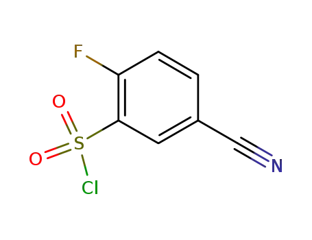 Molecular Structure of 1101120-80-2 (5-cyano-2-fluorobenzene-1-sulfonyl chloride)