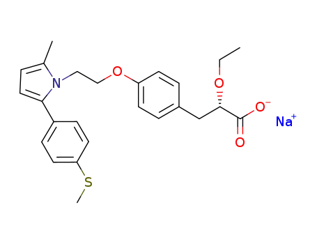 (S)-2-ethoxy-3-(4-(2-(2-methyl-5-(4-(methylthio)phenyl)-1H-pyrrol-1-yl)ethoxy)phenyl)propanoic acid sodium salt