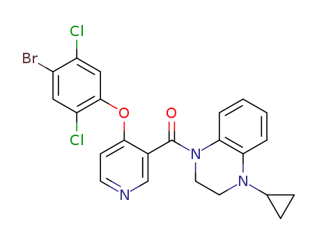 Molecular Structure of 1315468-79-1 ([4-(2,5-dichloro-4-bromophenoxy)pyridin-3-yl]-(4-cyclopropyl-3,4-dihydro-2H-quinoxalin-1-yl)methanone)