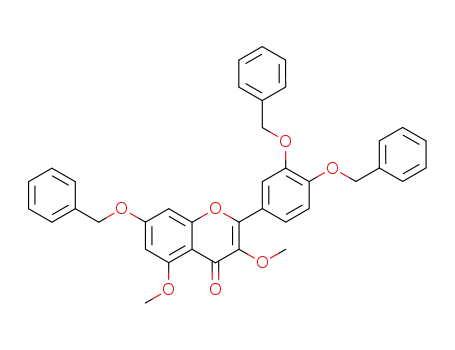 Molecular Structure of 1486-56-2 (4H-1-Benzopyran-4-one,
2-[3,4-bis(phenylmethoxy)phenyl]-3,5-dimethoxy-7-(phenylmethoxy)-)