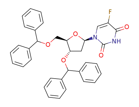 Molecular Structure of 1454883-43-2 (3',5'-di-O-benzhydryl-5-fluoro-2'-deoxyuridine)