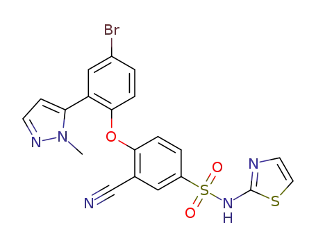 4-[4-bromo-2-(1-methyl-1H-pyrazol-5-yl)phenoxy]-3-cyano-N-1,3-thiazol-2-ylbenzene sulfonamide