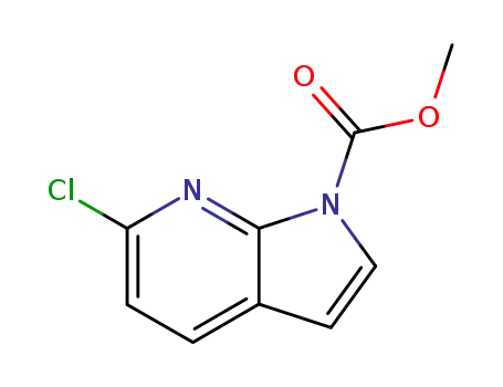 Molecular Structure of 143468-07-9 (1H-Pyrrolo[2,3-b]pyridine-1-carboxylic acid, 6-chloro-, methyl ester)