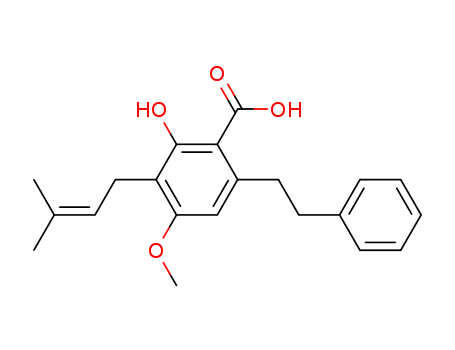 2-Hydroxy-4-methoxy-3-(3-methyl-2-buten-1-yl)-6-(2-phenylethyl)benzoic acid