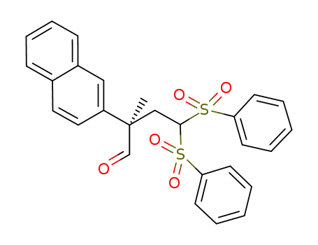 Molecular Structure of 1224962-10-0 ((R)-2-methyl-2-(naphthalen-2-yl)-4,4-bis(phenylsulfonyl)butanal)