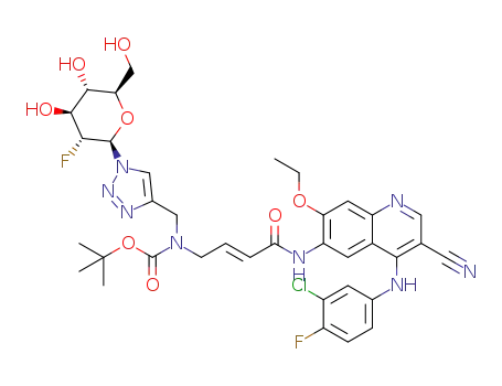 tert-butyl N-[(2E)-3-({4-[(3-chloro-4-fluorophenyl)amino]-3-cyano-7-ethoxyquinolin-6-yl}carbamoyl)prop-2-en-1-yl]-N-({1-[3-fluoro-4,5-dihydroxy-6-(hydroxymethyl)oxan-2-yl]-1H-1,2,3-triazol-4-yl}methyl)carbamate