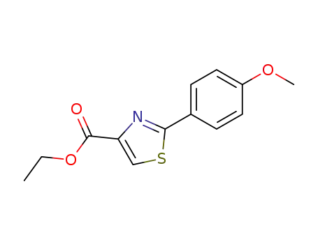 Molecular Structure of 57677-79-9 (2-(4-METHOXY-PHENYL)-THIAZOLE-4-CARBOXYLIC ACID ETHYL ESTER)