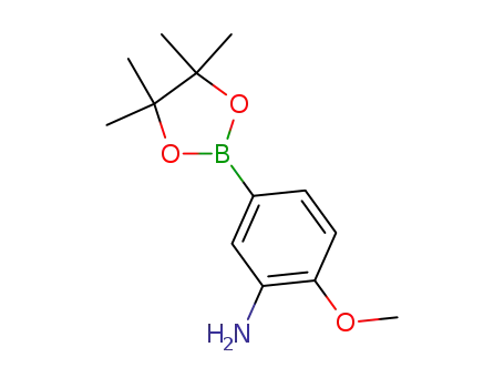Molecular Structure of 1000339-10-5 (2-Methoxy-5-(4,4,5,5-Tetramethyl-1,3,2-Dioxaborolan-2-Yl)Aniline)