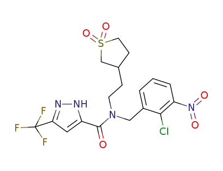 N-(2-chloro-3-nitrobenzyl)-N-(2-(1,1-dioxidotetrahydrothiophen-3-yl)ethyl)-3(trifluoromethyl)-1H-pyrazole-5-carboxamide