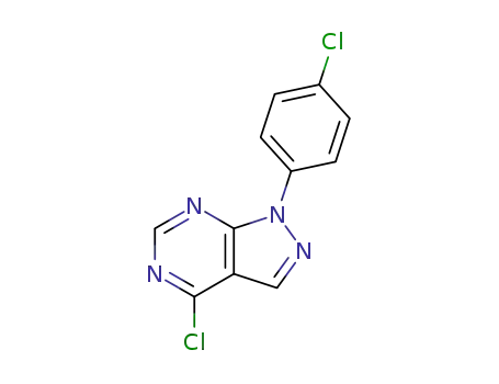 Molecular Structure of 5334-59-8 (4-CHLORO-1-(4-CHLOROPHENYL)-1H-PYRAZOLO[3,4-D]PYRIMIDINE)