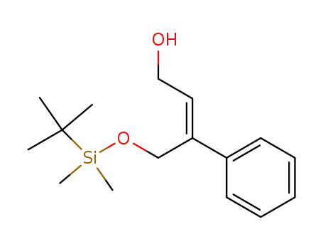 Molecular Structure of 692730-97-5 (2-Buten-1-ol, 4-[[(1,1-dimethylethyl)dimethylsilyl]oxy]-3-phenyl-, (2Z)-)