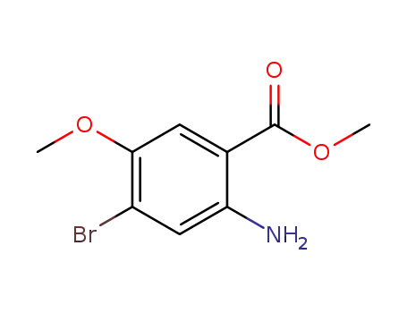 Molecular Structure of 1256955-36-8 (2-AMino-4-broMo-5-Methoxy-benzoic acid Methyl ester)