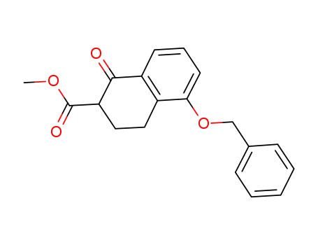 Molecular Structure of 475086-70-5 (methyl 5-(benzyloxy)-1-oxo-1,2,3,4-tetrahydronaphthalene-2-carboxylate)