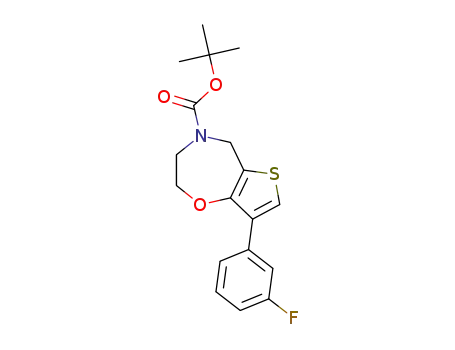 Molecular Structure of 1263795-09-0 (tert-butyl 8-(3-fluorophenyl)-2,3-dihydrothieno[2,3-f][1,4]oxazepine-4(5H)-carboxylate)