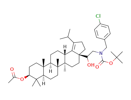 (3aS,5aR,5bR,7aR,9S,11aR,11bR,13aS)-3a-(2-((tert-butoxycarbonyl)(4-chlorobenzyl)amino)-1-hydroxyethyl)-1-isopropyl-5a,5b,8,8,11a-pentamethyl-3,3a,4,5,5a,5b,6,7,7a,8,9,10,11,11a,11b,12,13,13a-octadecahydro-2H-cyclopenta[a]chrysen-9-yl acetate