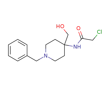 Molecular Structure of 1391602-69-9 (N-(1-benzyl-4-hydroxymethyl-piperidin-4-yl)-2-chloro-acetamide)