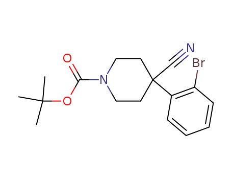 Molecular Structure of 920023-51-4 (1-BOC-4-CYANO-4-(2-BROMOPHENYL)-PIPERIDINE)