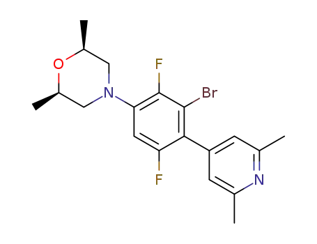 Molecular Structure of 1394909-96-6 (4-[3-bromo-4-(2,6-dimethyl-4-pyridinyl)-2,5-difluorophenyl]-2,6-dimethyl-(2R,6S)-morpholine)