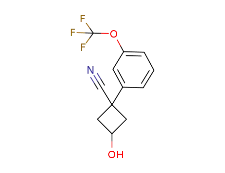 Molecular Structure of 1432050-56-0 (3-hydroxy-1-[3-(trifluoromethoxy)phenyl]cyclobutanecarbonitrile)
