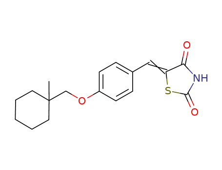 Molecular Structure of 196079-42-2 (2,4-Thiazolidinedione,
5-[[4-[(1-methylcyclohexyl)methoxy]phenyl]methylene]-)
