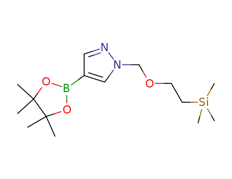 Molecular Structure of 894807-98-8 (4-(4,4,5,5-Tetramethyl-1,3,2-dioxaborolan-2-yl)-1-([2-(trimethylsilyl)ethoxy]methyl)-1H-pyrazole)