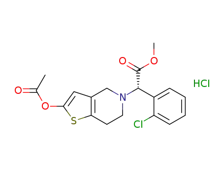 methyl (S,E)-2-(2-chlorophenyl)-2-(2-acetoxy-6,7-dihydrothieno[3,2-c]pyridin-5(4H)-yl)acetate monohydrochloride