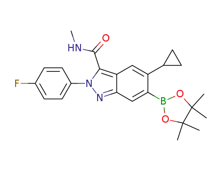 5-cyclopropyl-2-(4-fluorophenyl)-N-methyl-6-(4,4,5,5-tetramethyl-1,3,2-dioxaborolan-2-yl)-2H-indazole-3-carboxamide