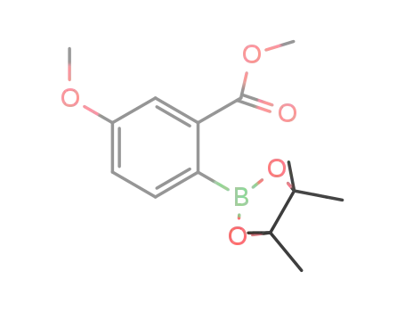 Molecular Structure of 1146214-81-4 (5-methoxy-2-(4,4,5,5-tetramethyl-1,3,2-dioxaborolan-2-yl)benzoic acid methyl ester)