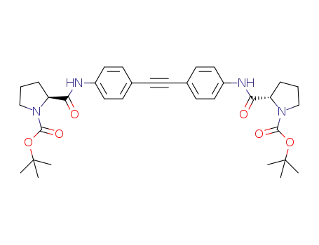 di-tert-butyl 2,2'-(((ethyne-1,2-diylbis(4,1-phenylene))bis(azanediyl))bis(carbonyl))(2S,2′S)-bis(pyrrolidine-1-carboxylate)