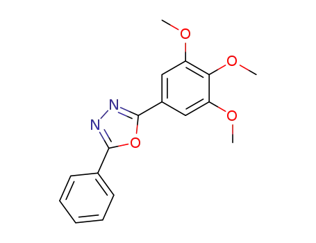 Molecular Structure of 21398-10-7 (1,3,4-Oxadiazole, 2-phenyl-5-(3,4,5-trimethoxyphenyl)-)