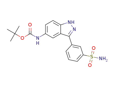 Molecular Structure of 1338792-02-1 (CarbaMic acid, N-[3-[3-(aMinosulfonyl)phenyl]-1H-indazol-5-yl]-, 1,1-diMethylethyl ester)