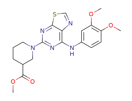 methyl 1-(7-(3,4-dimethoxyphenylamino)thiazolo[5,4-d]pyrimidin-5-yl)piperidine-3-carboxylate