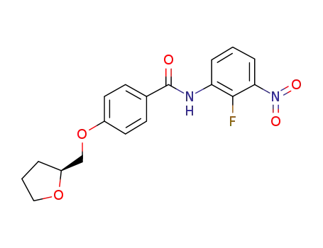 Molecular Structure of 1314129-13-9 (N-(2-fluoro-3-nitrophenyl)-4-[(2S)-tetrahydrofuran-2-ylmethoxy]benzamide)