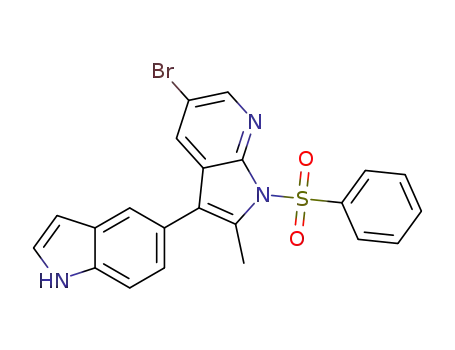 1-benzenesulfonyl-5-bromo-3-(1H-indol-5-yl)-2-methyl-1H-pyrrolo[2,3-b]pyridine