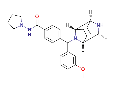 4-[(9,10-diazatricyclo[4.2.1.1<sup>2,5</sup>]dec-9-yl)-(3-methoxyphenyl)methyl]-N-pyrrolidin-1-yl-benzamide