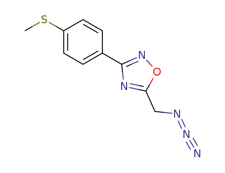 Molecular Structure of 1357616-90-0 (5-(azidomethyl)-3-(4-(methylthio)phenyl)-1,2,4-oxadiazole)