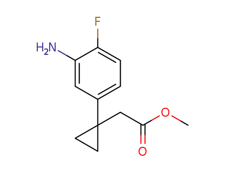 Molecular Structure of 1297549-05-3 (methyl [1-(3-amino-4-fluorophenyl)cyclopropyl]acetate)
