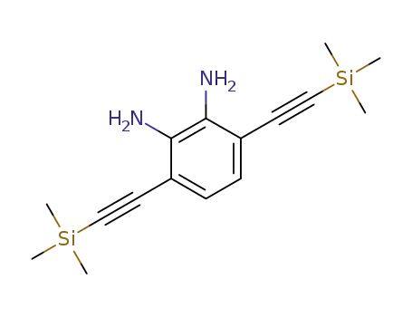 Molecular Structure of 1394809-62-1 (3,6-bis(2-(trimethylsilyl)ethynyl)benzene-1,2-diamine)