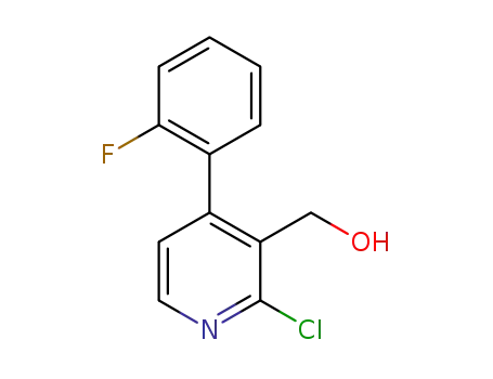 Molecular Structure of 877053-63-9 (3-Pyridinemethanol, 2-chloro-4-(2-fluorophenyl)-)