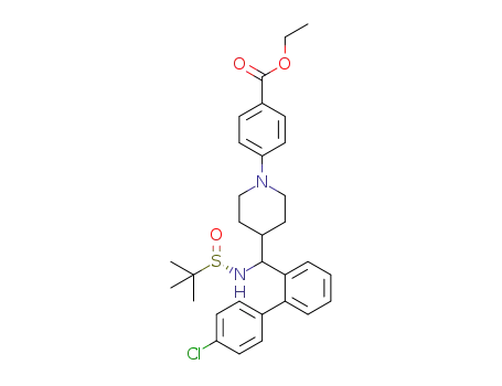 ethyl 4-(4-((4'-chlorobiphenyl-2-yl)((S)-1,1-dimethylethylsulfinamido)methyl)piperidin-1-yl)benzoate