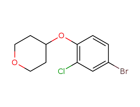 Molecular Structure of 1056465-06-5 (4-(4-bromo-2-chlorophenoxy)tetrahydropyrane)
